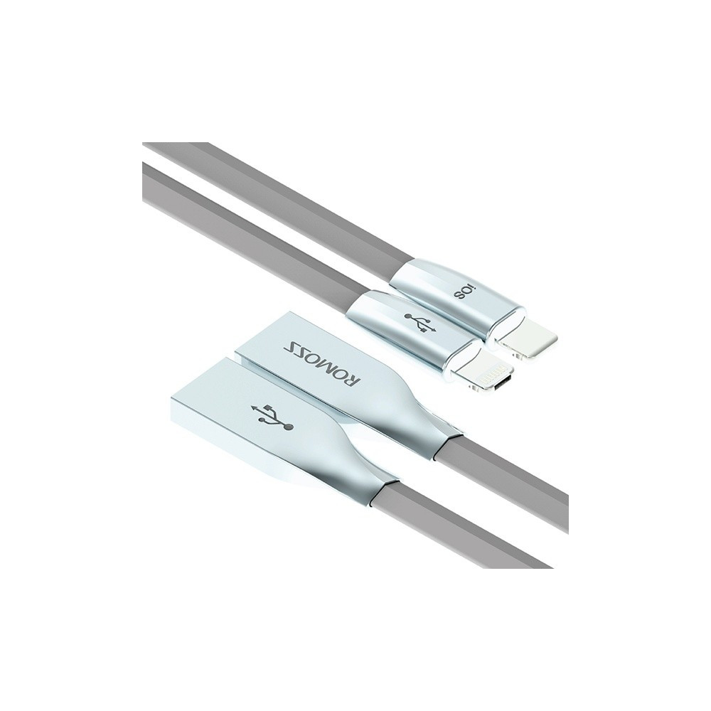 Câble Plat Romoss RoLink 2 en 1 USB vers Micro USB & Lightning