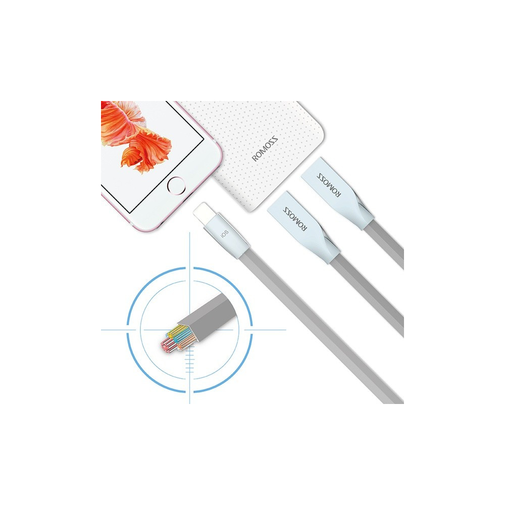 Câble Plat Romoss RoLink 2 en 1 USB vers Micro USB & Lightning