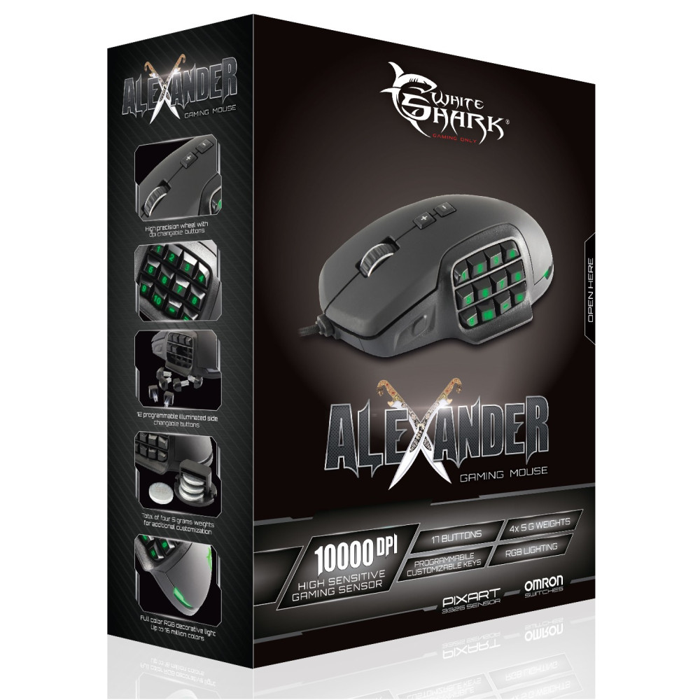 Souris White Shark Alexander GM-1802 / Noir