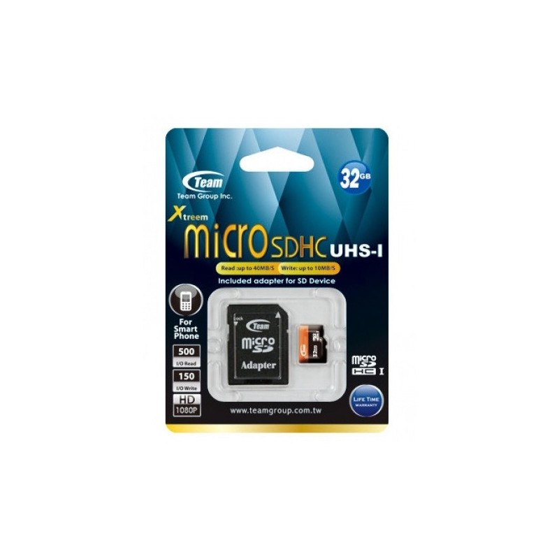 Carte Mémoire TEAM GROUP 32Go Micro SDHC Class 10