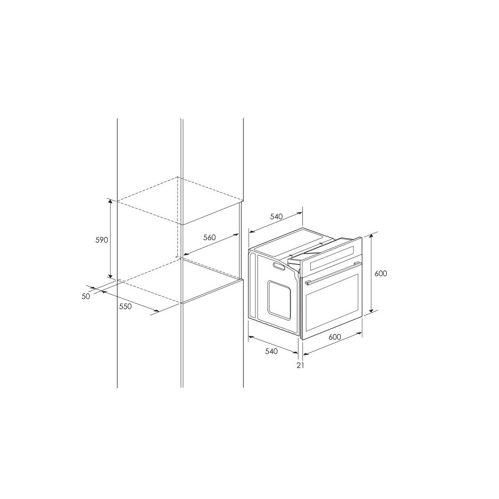 Four Encastrable Multifonction Focus F726X / 60cm / Inox