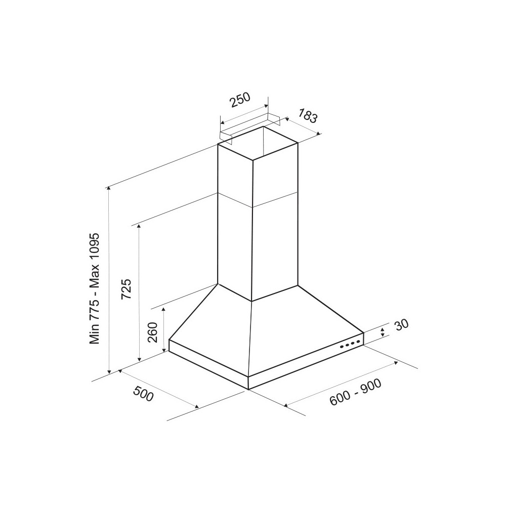Hotte Cheminée Focus F.605X / Inox / 60 cm
