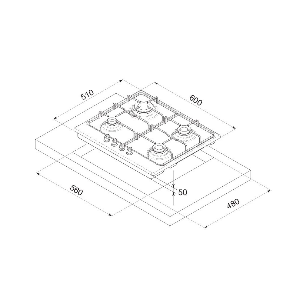 Table de cuisson Focus F400X / 60 cm / Inox