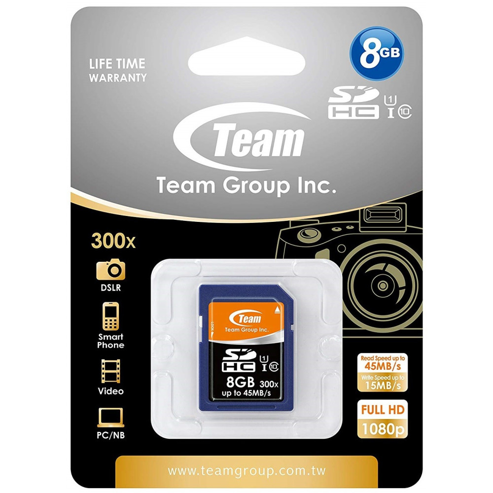 Carte Mémoire Team Group SDHC UHS-I 8 Go / Class 10