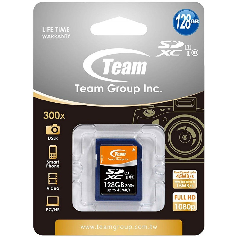 Carte Mémoire Team Group SDXC UHS-I 128 Go / Class 10