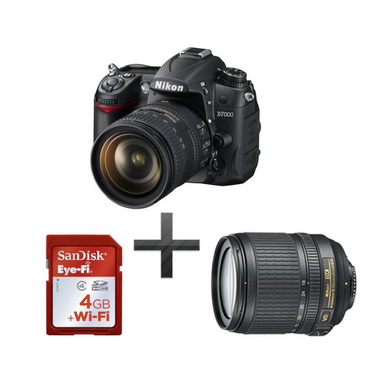 Nikon Reflex D7000 + 18-105 VR 16.2MP FULLHD + SD Eyefi 4 Go