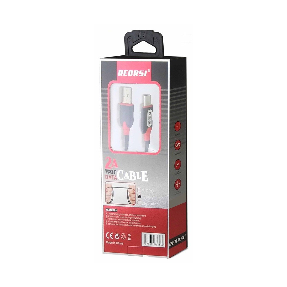 Câble USB vers Micro USB RECRSI 2A / Noir