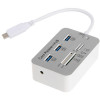 Hub Type C USB 3.1 3 ports USB 2.0 + Lecteur de cartes / Blanc