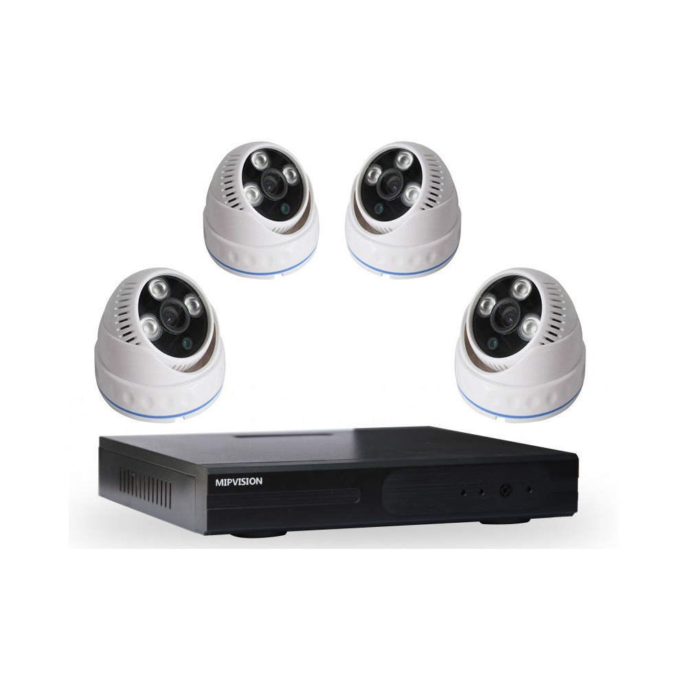 Kit DVR AHD 4 canaux + 4 Caméras MIPVISION Internes 2MP