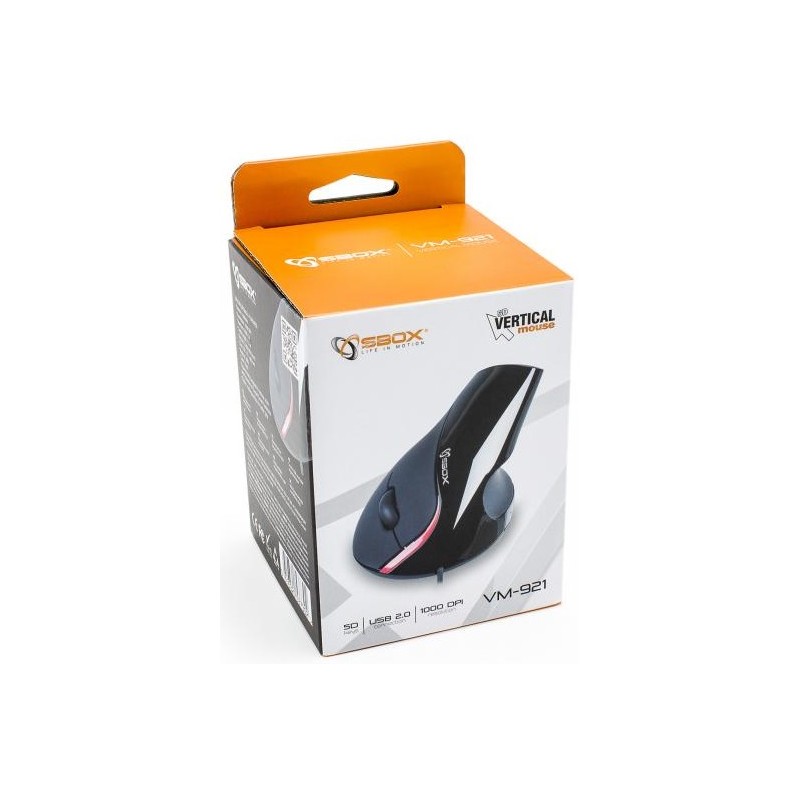 Souris Vertical Sbox Vm-065w Sans Fil - Noir - Tunewtec Tunisie