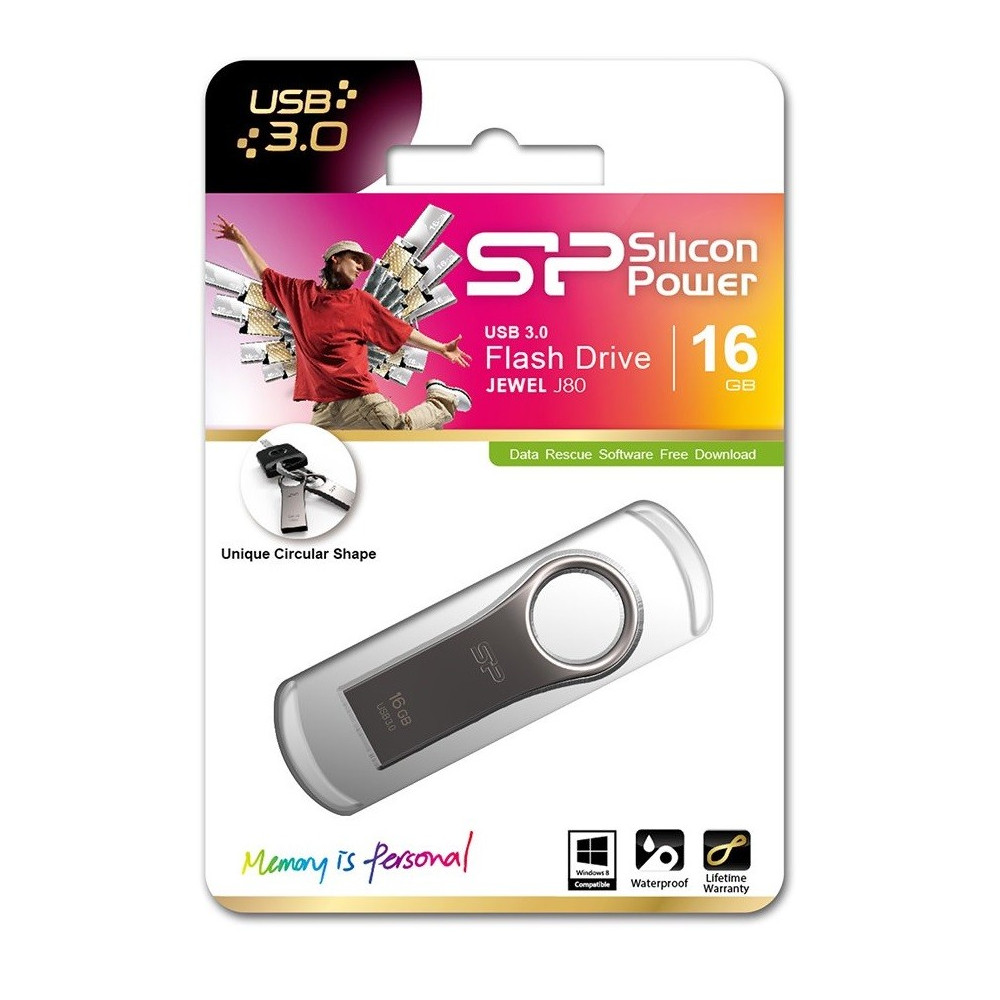 Clé USB Silicon Power Jewel J80 Titanium 16 Go / USB 3.1