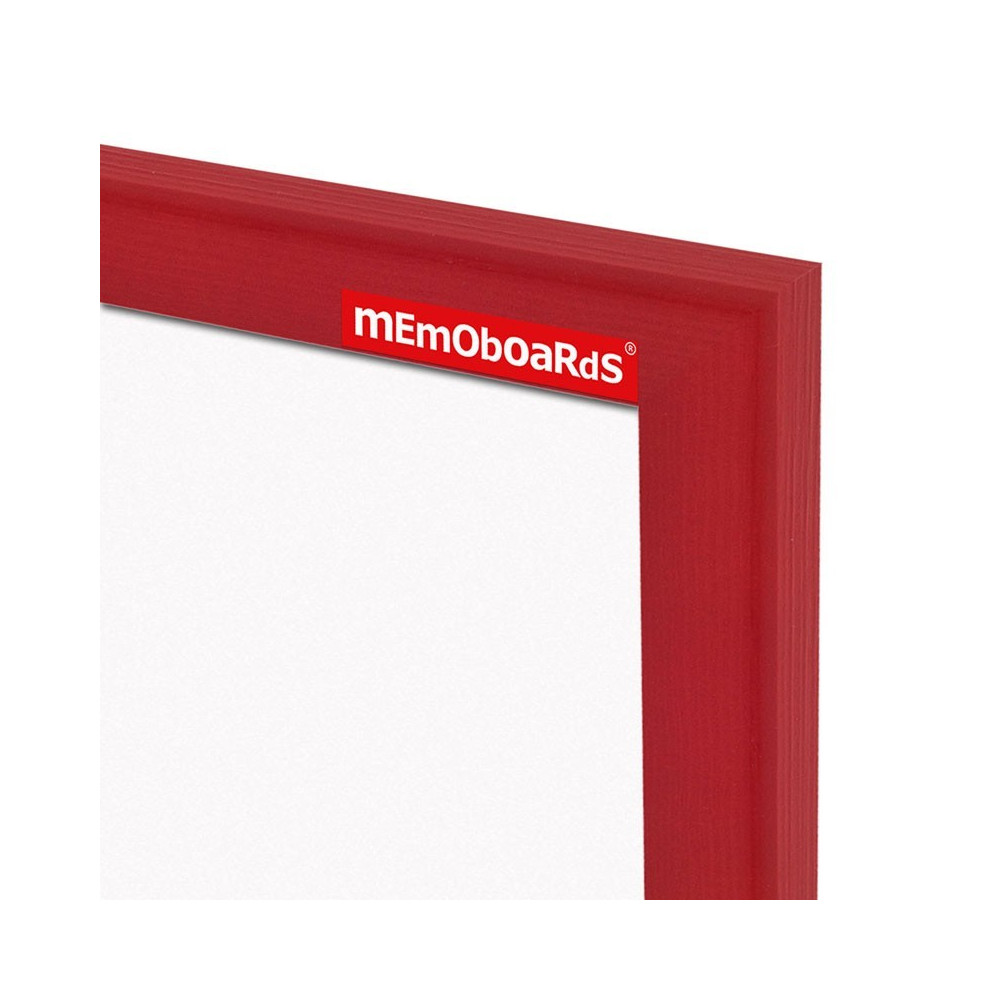 Tableau Blanc magnétique cadre en bois 60 x 40 / Rouge