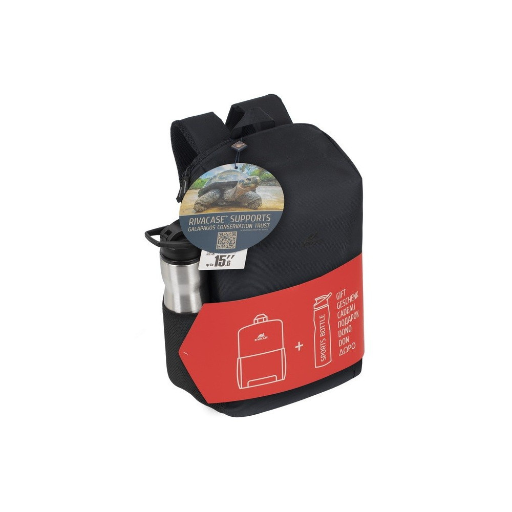 Pack Sac à dos 15.6" Rivacase 8068 + Bouteille de sport / Noir
