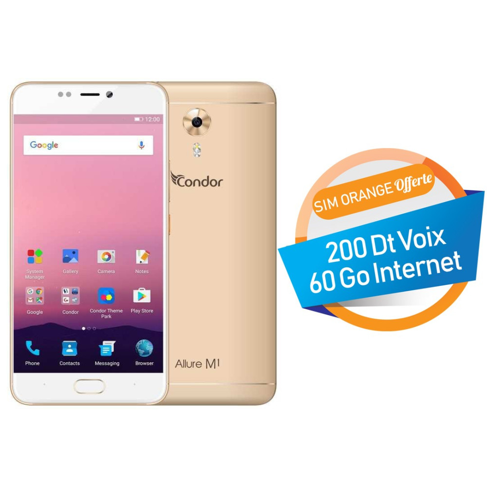 Condor Allure M1 prix Tunisie - Smartphone Condor 4G couleur Gold