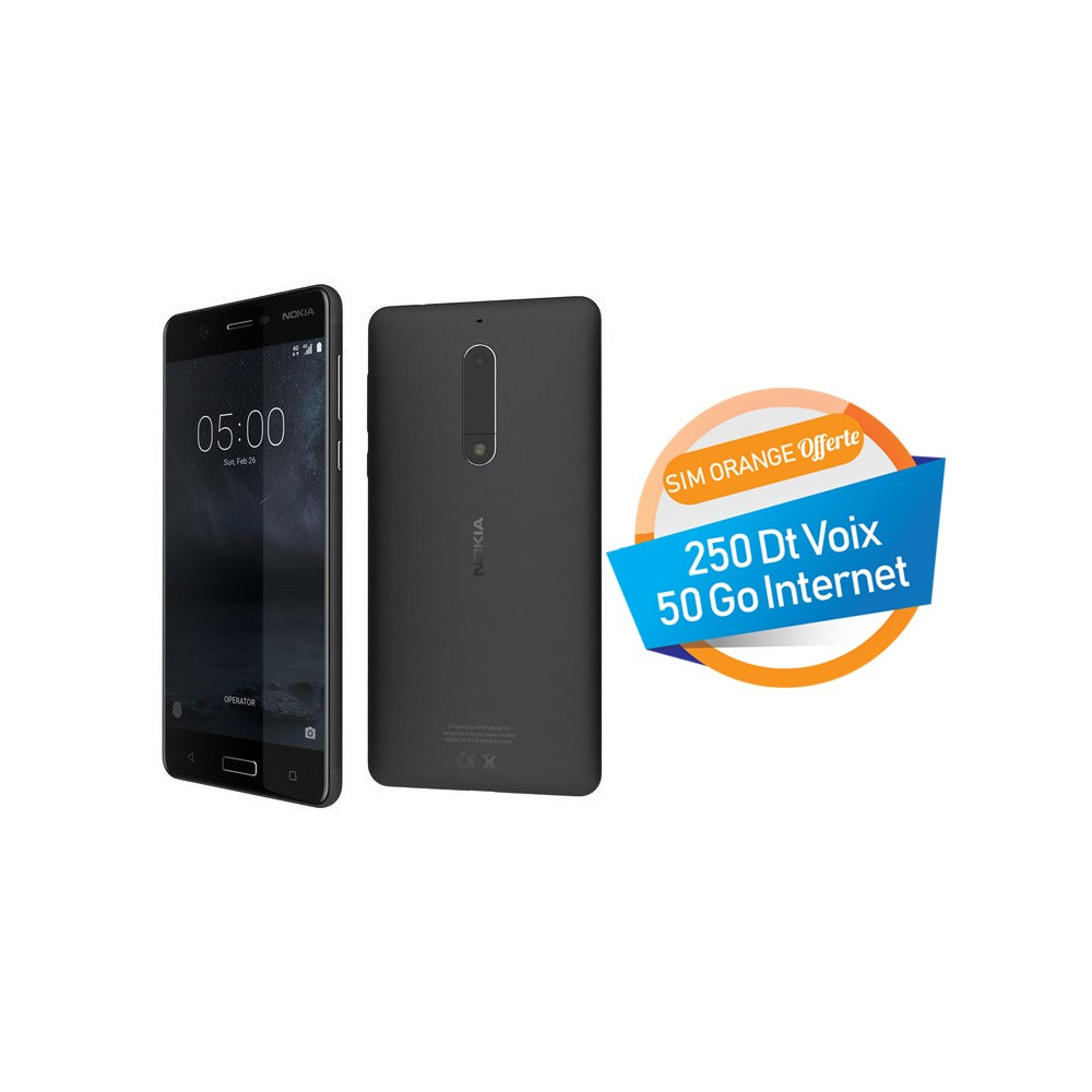 Nokia 5 Tunisie couleur noir - Smartphone Nokia prix moins cher