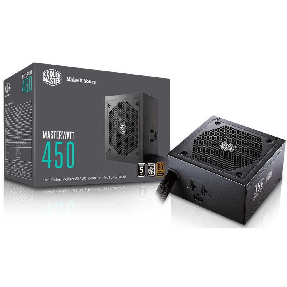 Boite d'alimentation Semi Modulaire Cooler Master Master Watt 450 / 450W 80Plus Bronze
