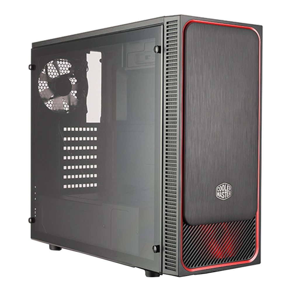 Boitier Gamer Cooler Master MasterBox E500L Rouge avec fenêtre