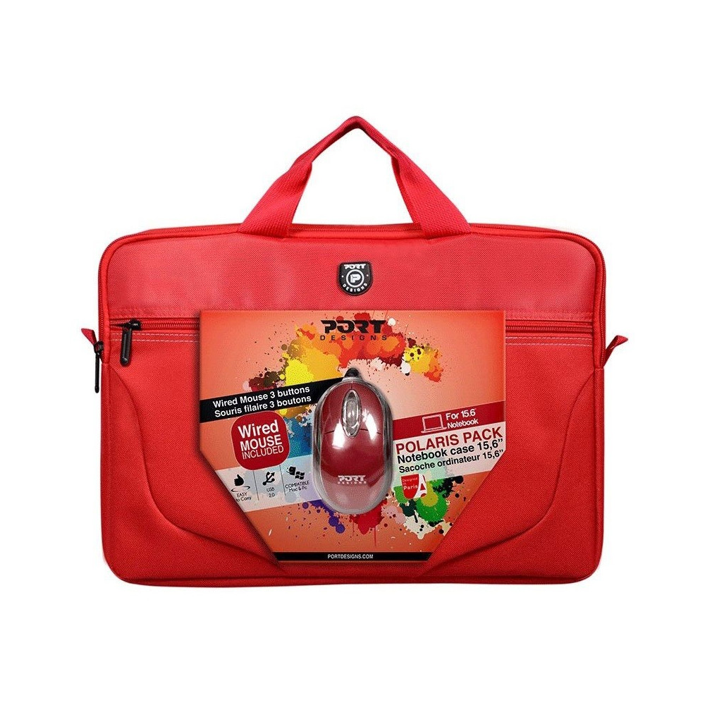 Sacoche Port Designs 15.6'' + Souris / Rouge