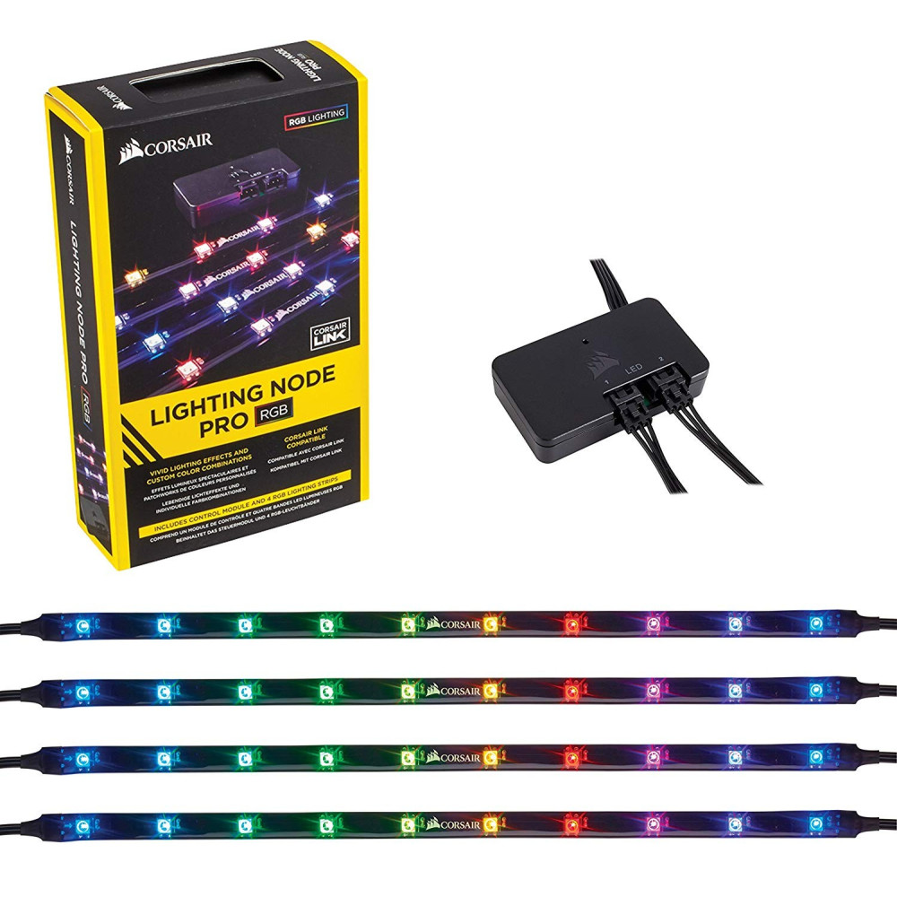 Corsair Lighting Node PRO Contrôleur d'Éclairage RGB avec Bandes LED RGB Individuellement Paramétrables
