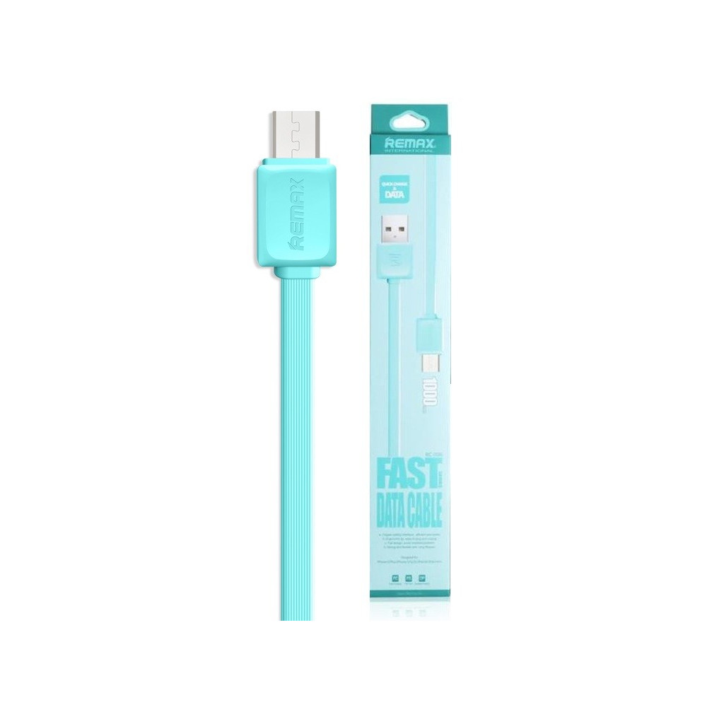 Câble Plat Remax USB vers Micro USB / Bleu