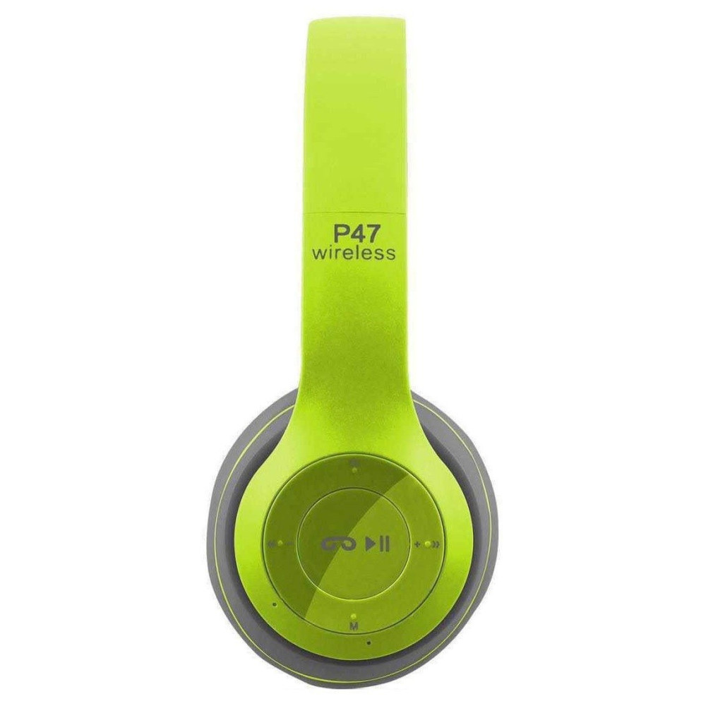 Casque-Micro Bluetooth P47 / Vert & Gris