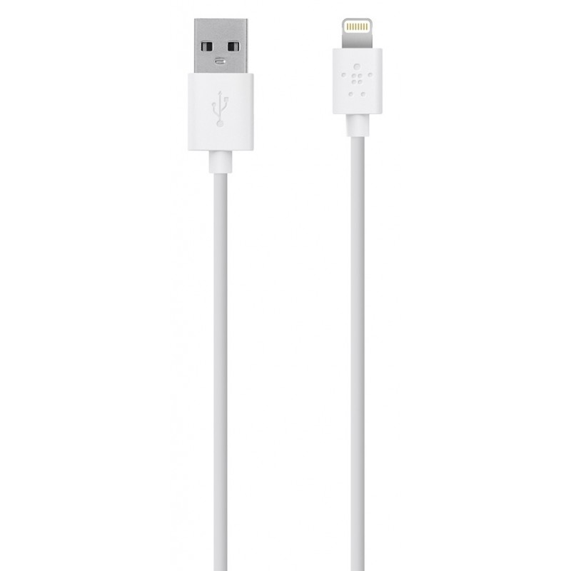 Câble Gaine Tressée Blanc Câble USB-C Vers Lightning Belkin - Recharge Rapide MFi - 1m Blanc Câble Belkin Certifié Mfi