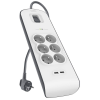 Multiprise parafoudre Belkin 6 prises avec 2 ports USB 2.4 A