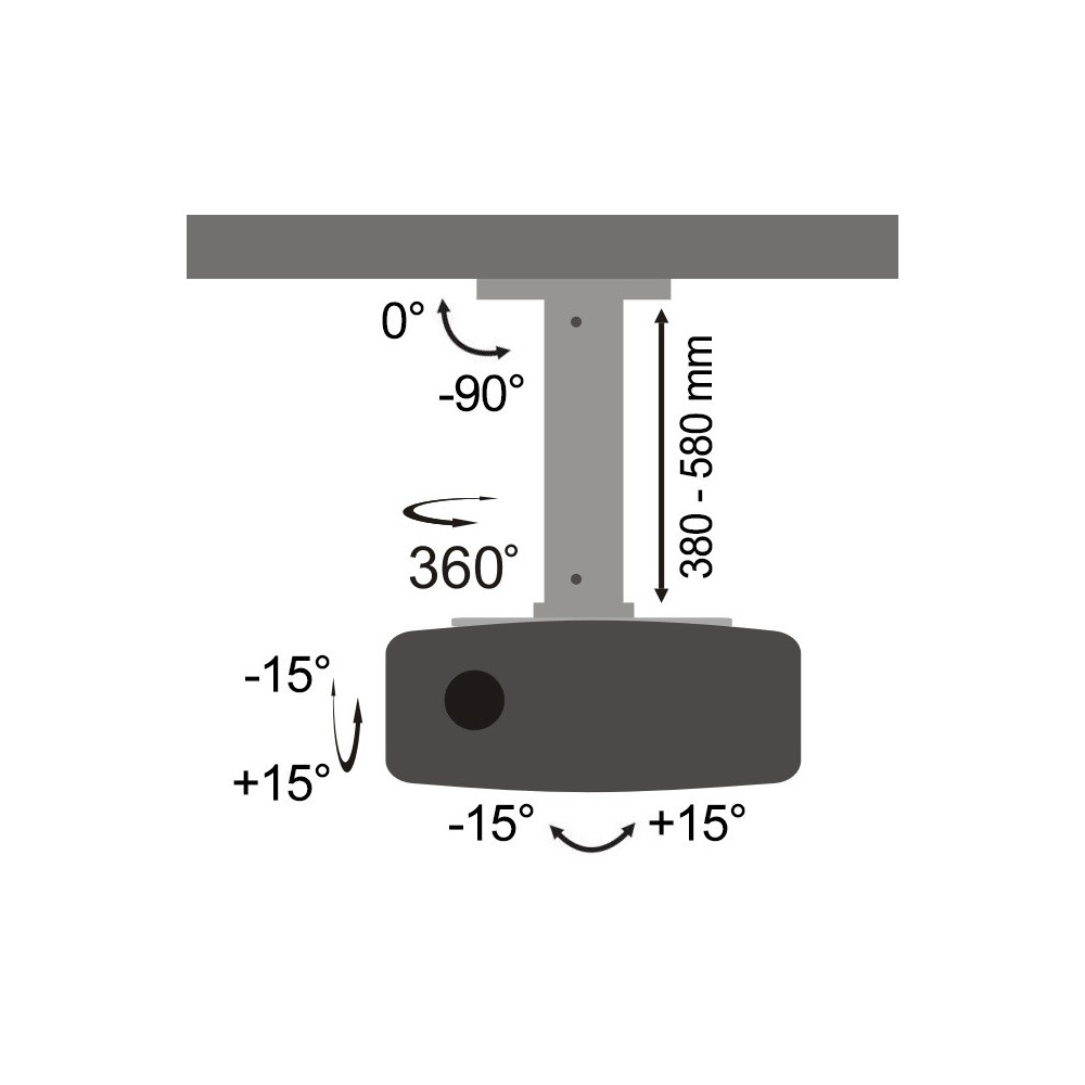 Support de plafond pour Vidéoprojecteur SBOX PM-18S