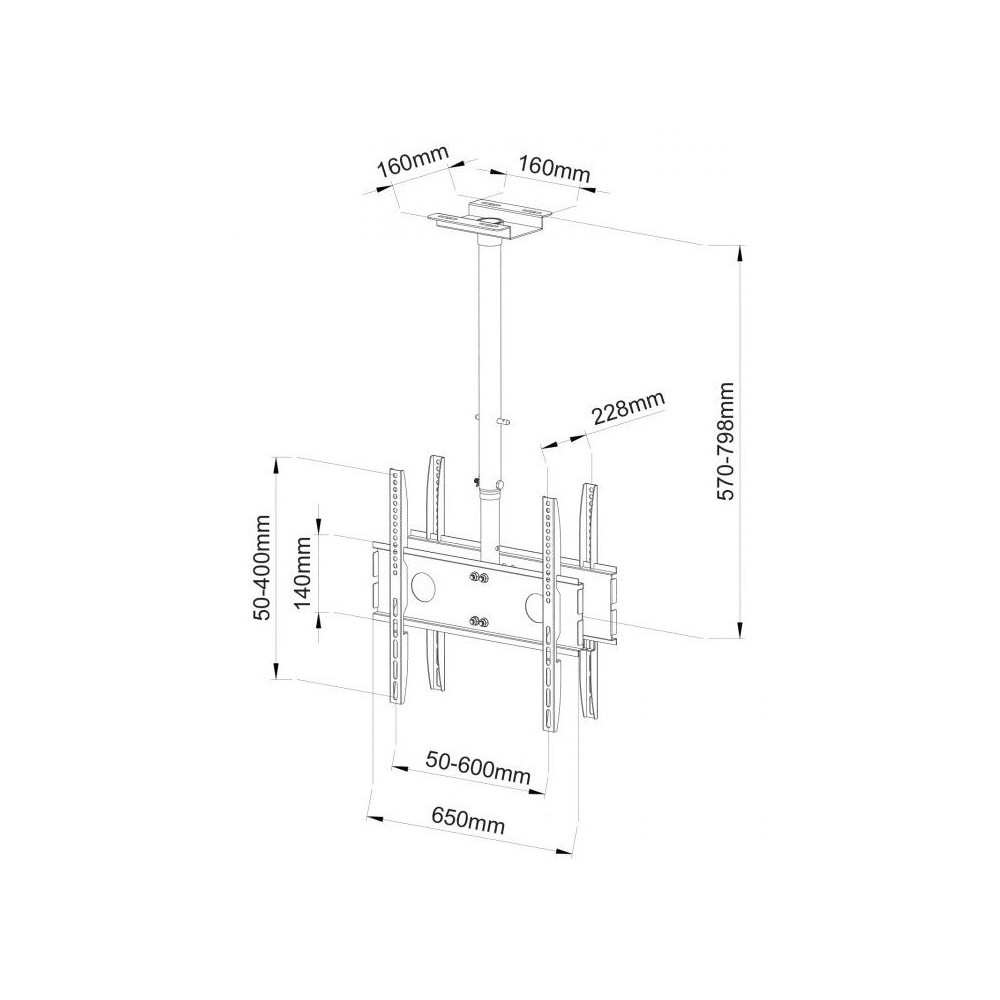 Support de plafond tournant Double SBOX pour Téléviseur 30"-50"