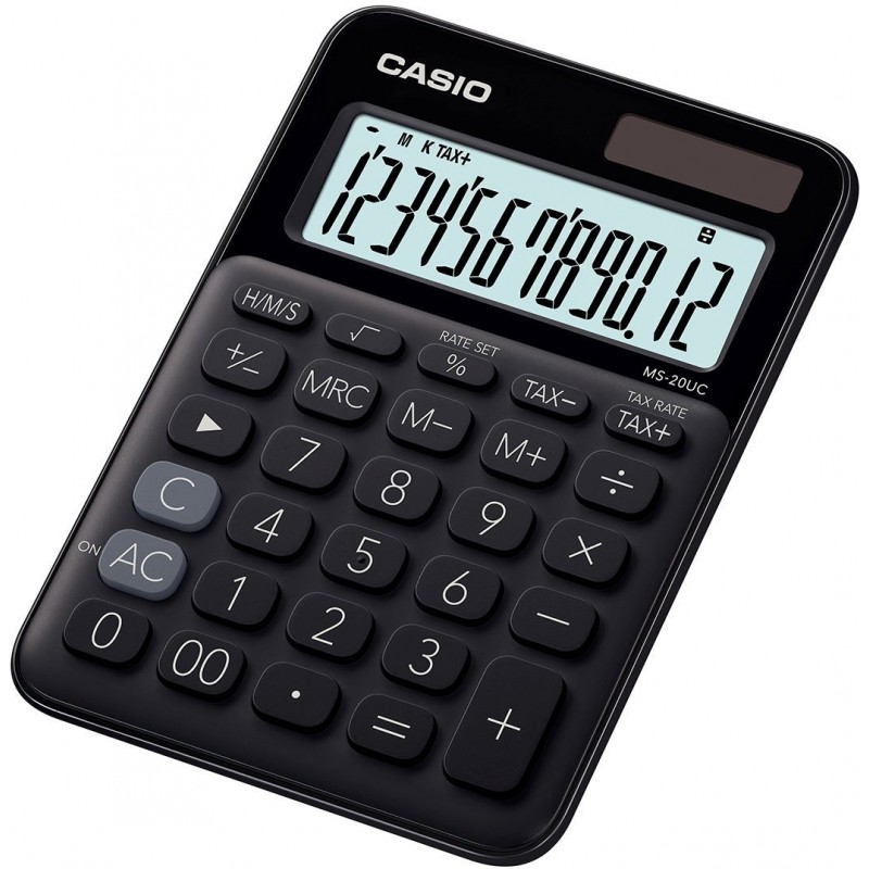 Calculatrice de bureau 12 chiffres Casio MS-20UC-BK / Noir