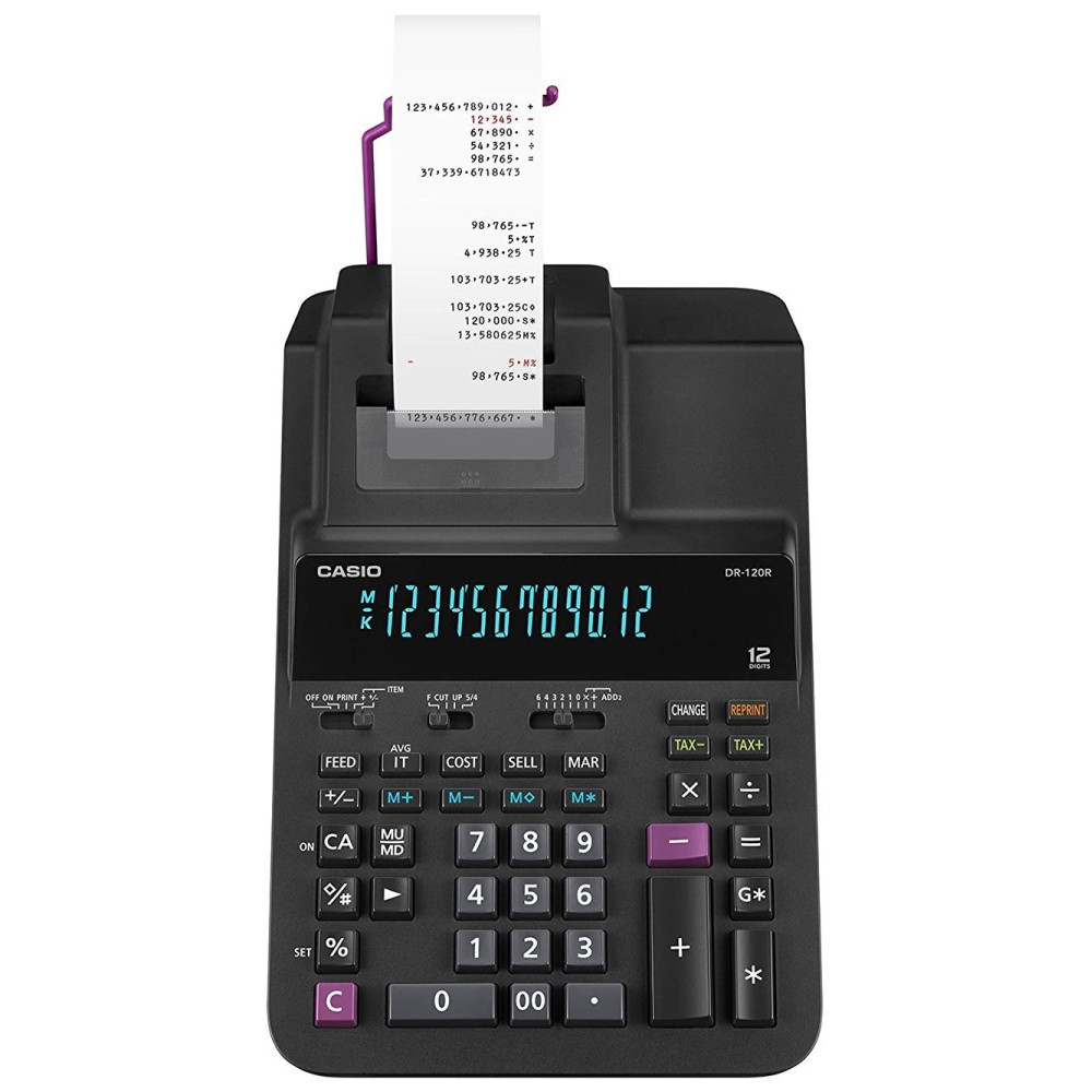Machine à calculer Casio DR-120R-BK