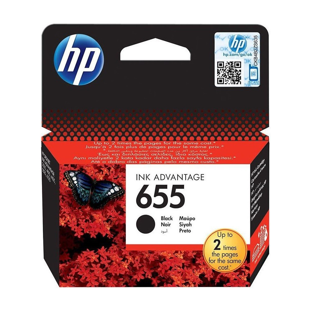 CZ109AE — HP 655 cartouche d'encre noir Advantage authentique