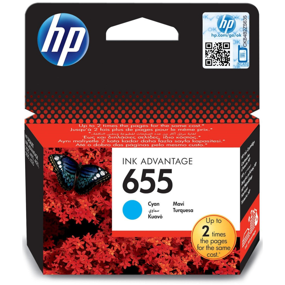 CZ110AE — HP 655 cartouche d'encre cyan Advantage authentique