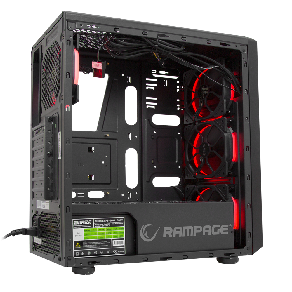 Boiter Gaming Everest Rampage SHADOW LED avec Fenêtre / 600W