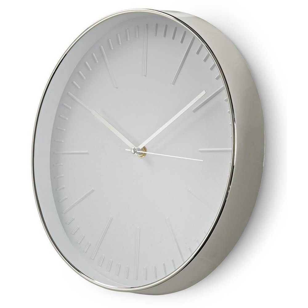 Horloge murale Nedis 30 cm / Blanc et Argent