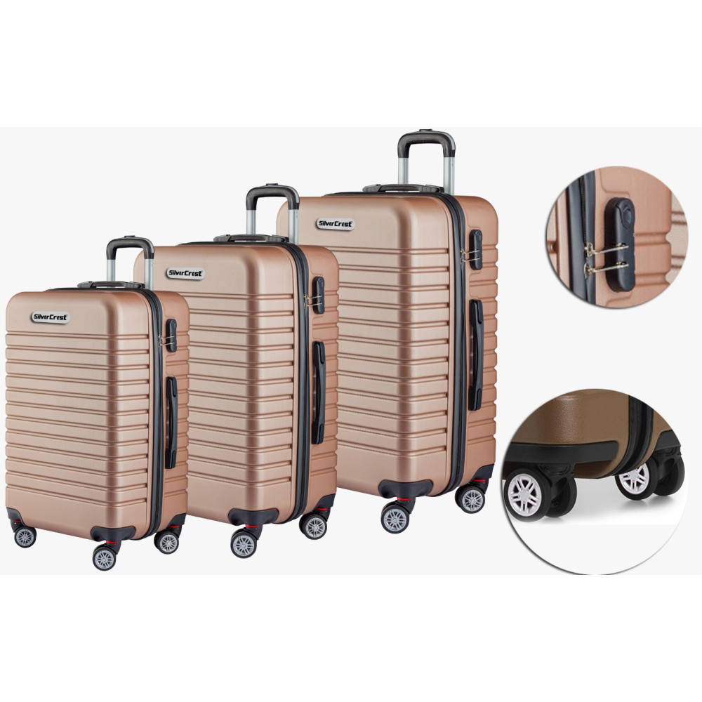 Set de 3 Valises à roulettes SilverCrest / Beige
