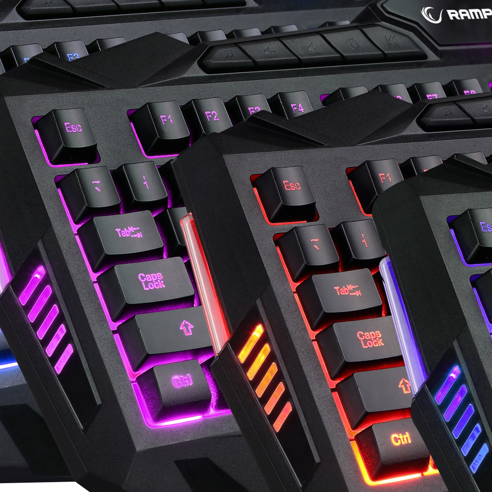 Pack Gaming Rampage Meepo: Clavier + Souris + Casque Micro + Tapis Souris