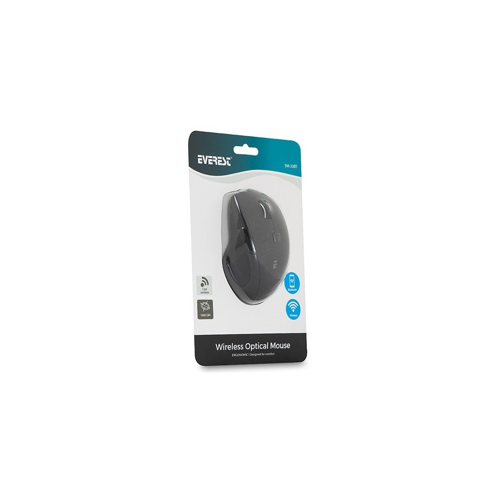 Souris Sans Fil Bluetooth Rechargeable Everest SM-33BT / Noir