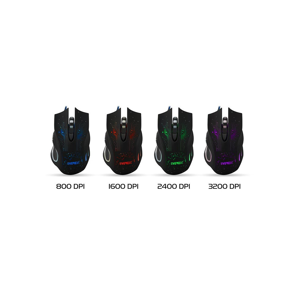 Souris Gaming Everest SM-790 LED / 3200 dpi