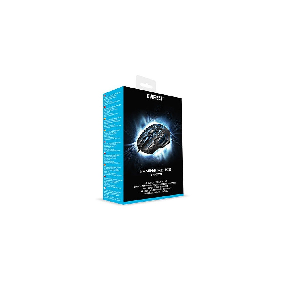 Souris Gaming Everest SM-770 Plus RGB / 3200 dpi