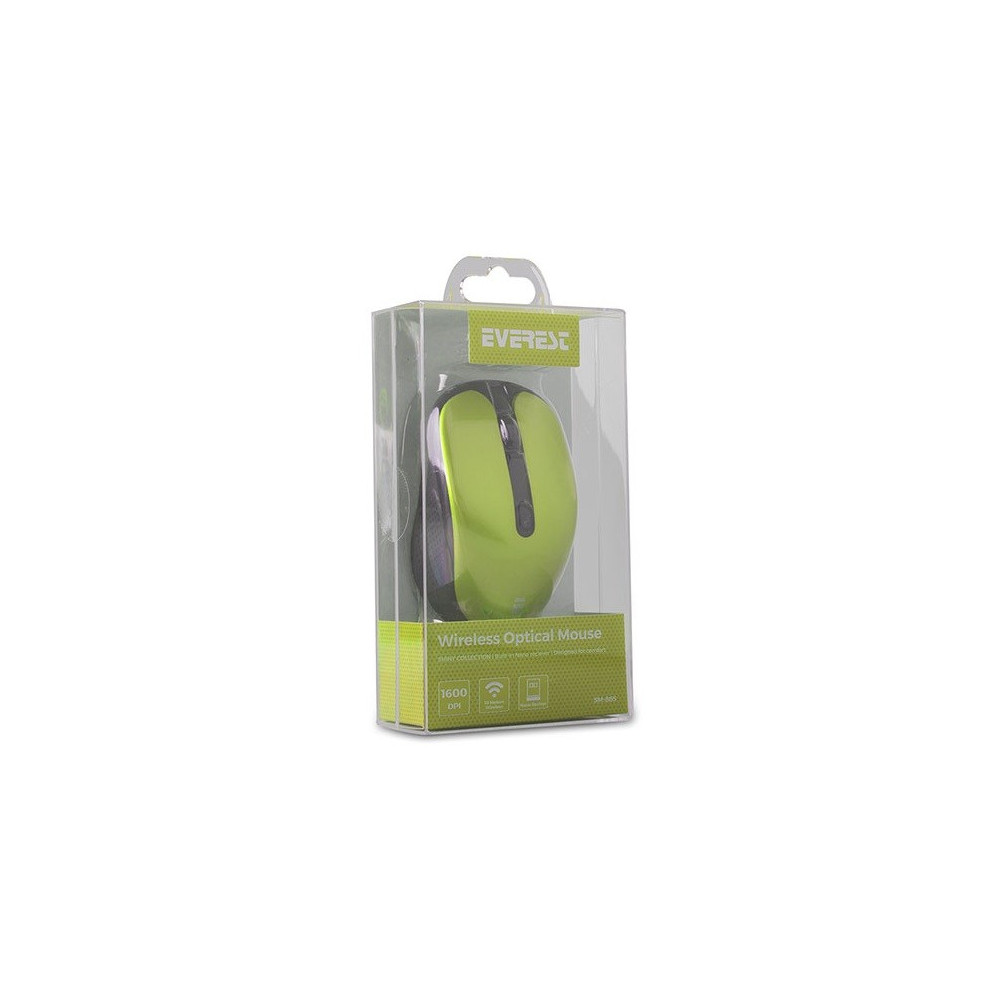 Souris Sans Fil Everest SM-865 / Vert Pistache