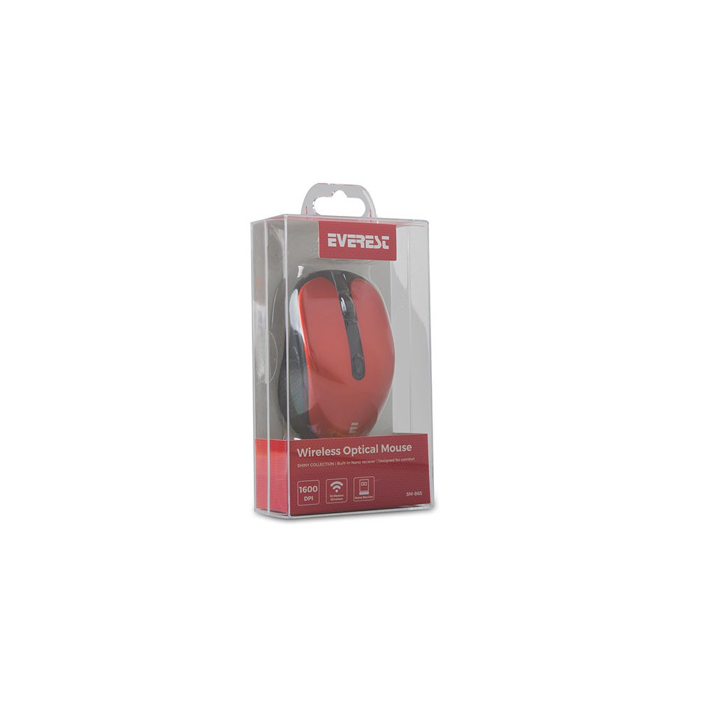 Souris Sans Fil Everest SM-865 / Rouge