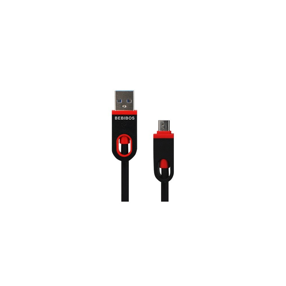 Câble BEBIBOS USB Vers Micro USB / Noir & Rouge