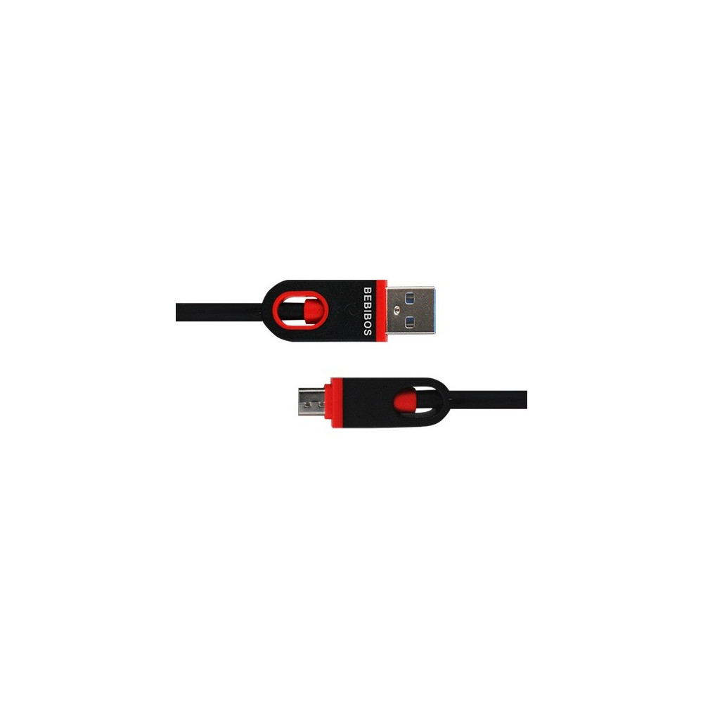Câble BEBIBOS USB Vers Micro USB / Noir & Rouge
