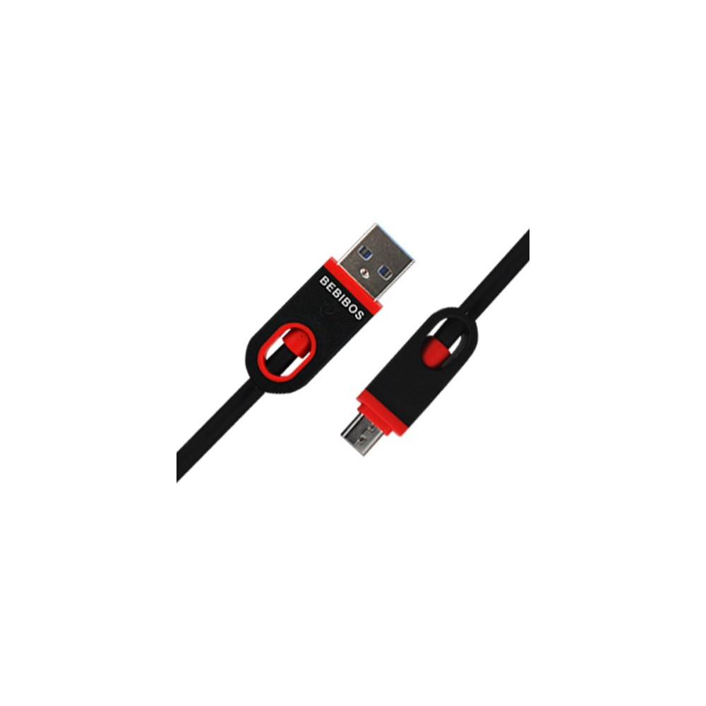 Câble BEBIBOS USB Vers Micro USB / Noir & Rouge
