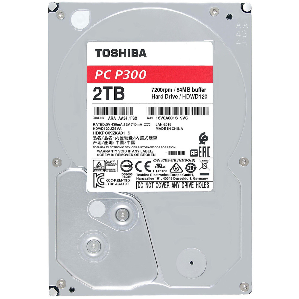 Disque Dur Interne 3.5" Toshiba P300 2 To