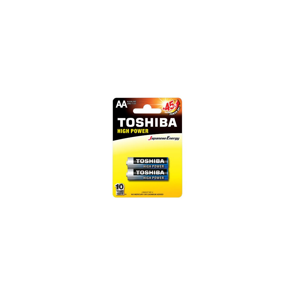 2x Piles Toshiba Alkaline High Power AA / LR06 / 1.5V