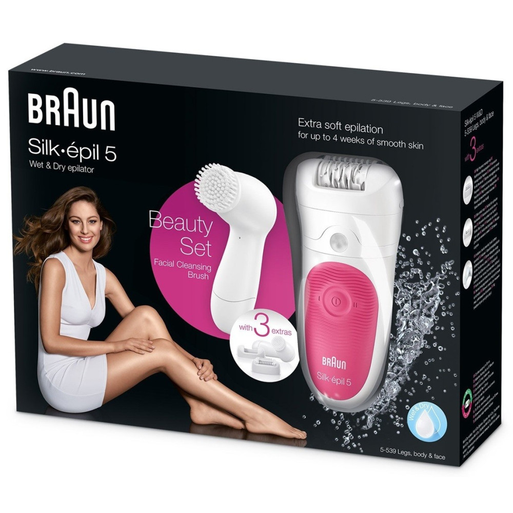 Épilateur Braun Silk-épil 5 5-539 Étanche Sans fil avec 3 accessoires