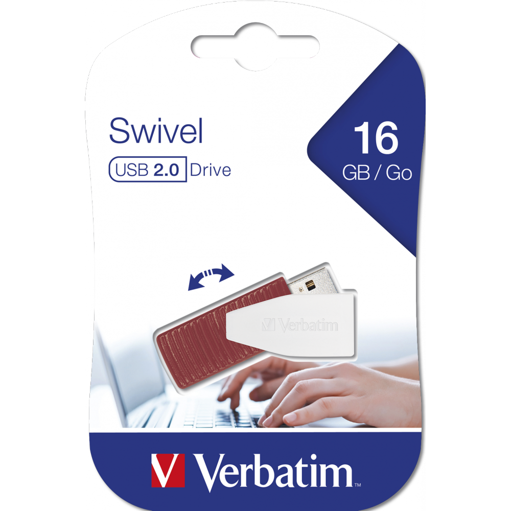 Clé USB Verbatim Swivel USB 2.0 / 16  Go / Rouge