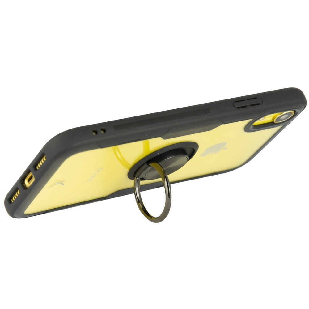 Etui TPU Ksix avec Bague Support pour iPhone XR / Noir